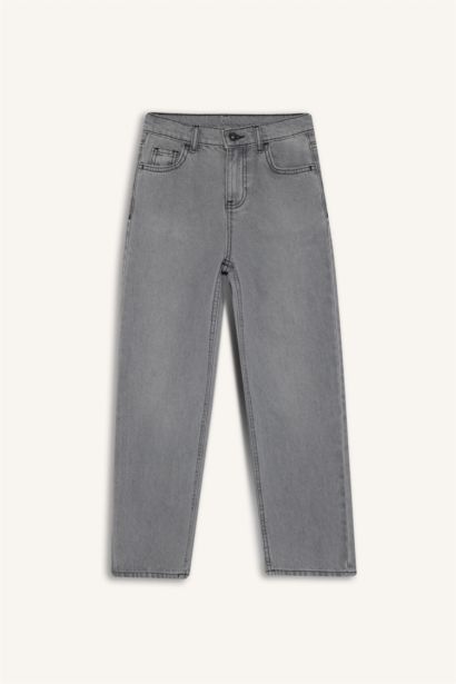 Wide Leg Düz Paça Jean Pantolon Erkek Çocuk