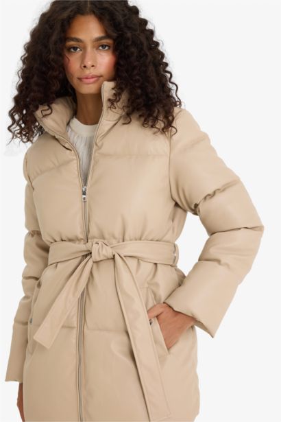 Водонепроницаемая куртка-парка Regular Fit из искусственной кожи