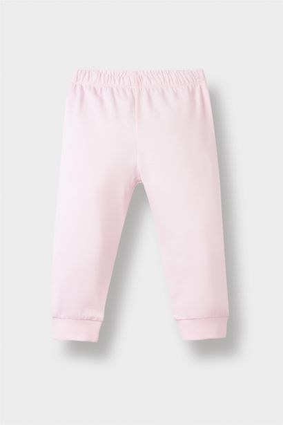 سيت بجامة بيبي بناتي قطن ممشط بطبعة أرنب - قطعتين