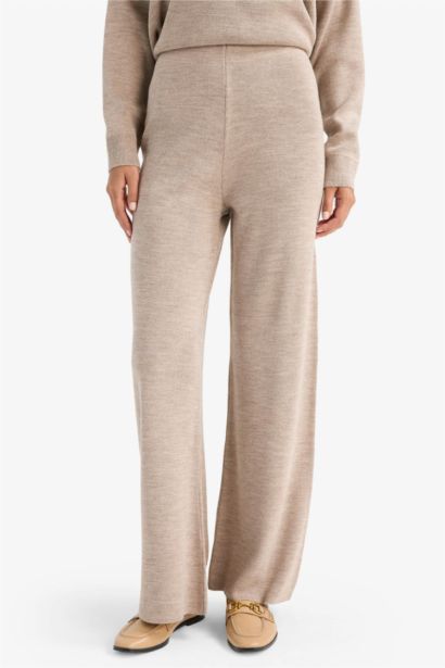 Wide Leg Knit Trousers