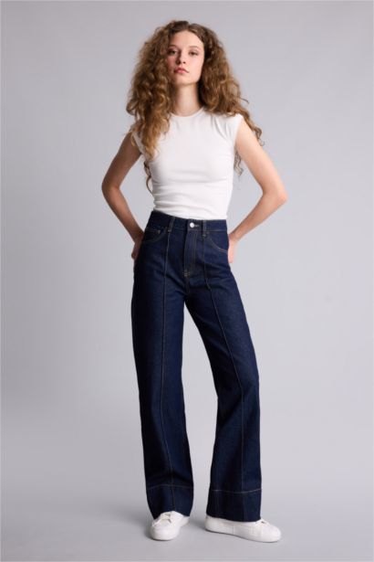 Regular Hem Denim Trousers