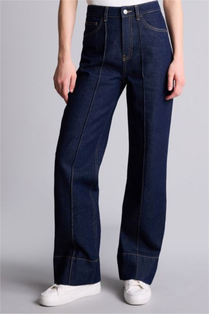 Regular Hem Denim Trousers
