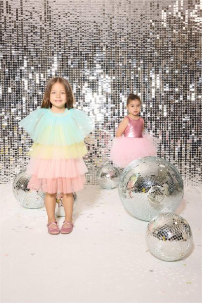 Le Mabelle x DeFacto Baby Girl Sleeveless Colorful Tulle Dress