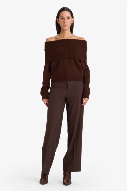 Regular Fit Strapless Knitwear Pullover