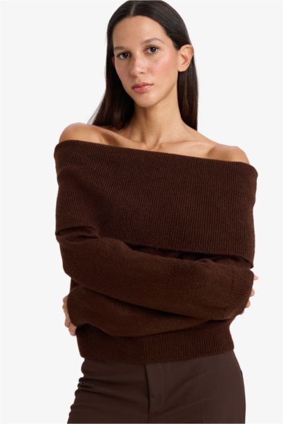 Regular Fit Strapless Knitwear Pullover