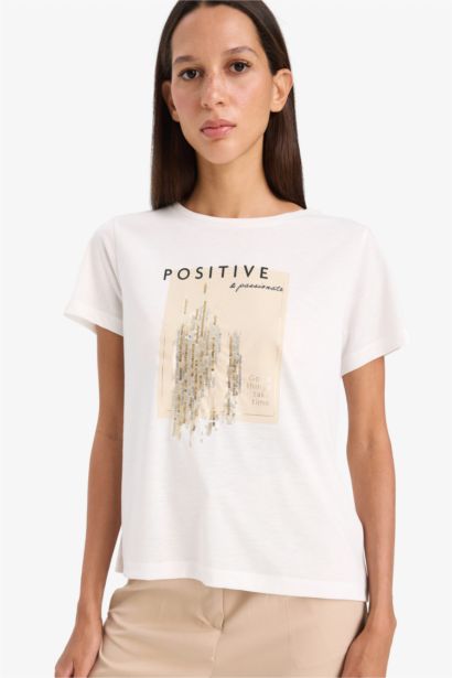 Regular Fit Crew Neck Printed T-Shirt