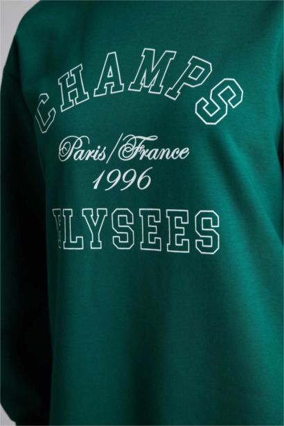 Regular Fit Crew Neck Printed Soft Fleece Lined Tunic