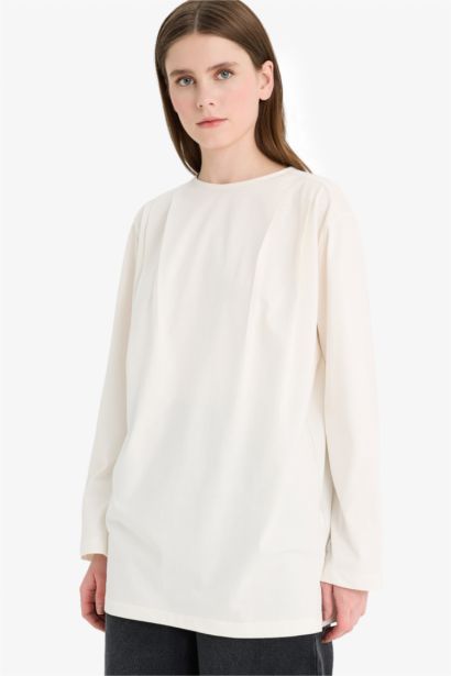 Regular Fit Crew Neck Long Sleeve Tunic
