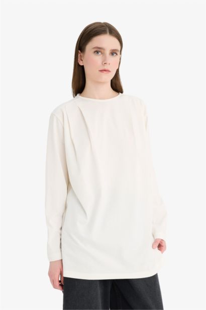 Regular Fit Crew Neck Long Sleeve Tunic
