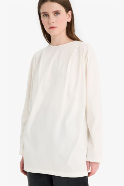 Regular Fit Crew Neck Long Sleeve Tunic