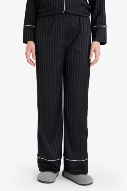 سيت بجامة ستان قصة عادية ردن طويل - قطعتين