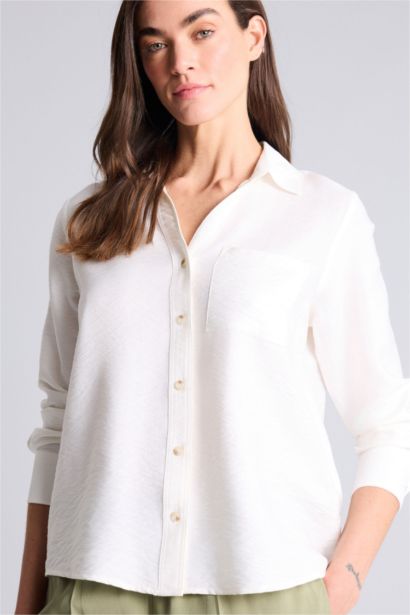 قميص كم طويل قصة عادية