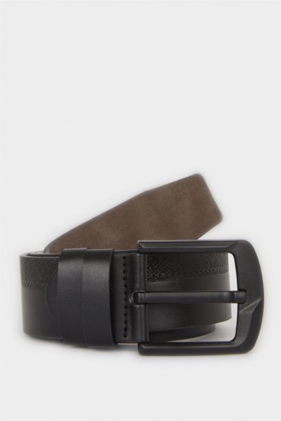 Man Rectangle Clasp Faux Leather