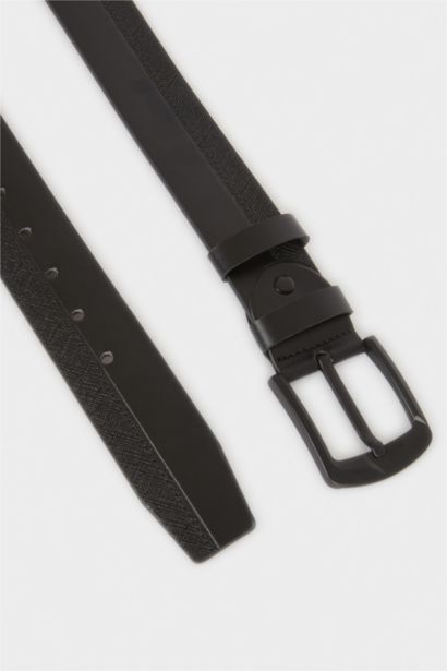 Man Rectangle Clasp Faux Leather