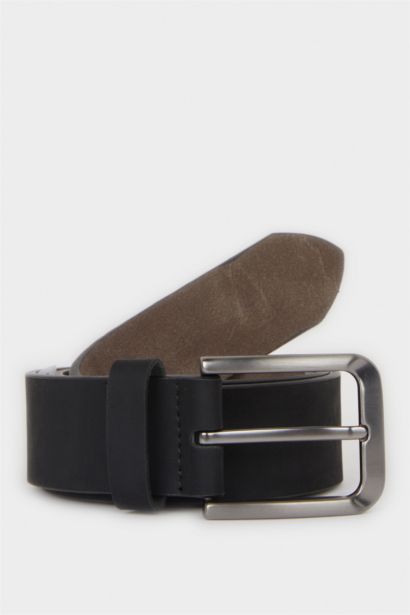Man Rectangle Clasp Faux Leather
