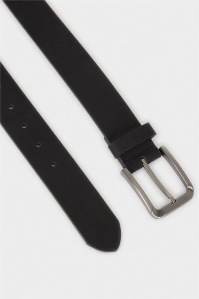 Man Rectangle Clasp Faux Leather