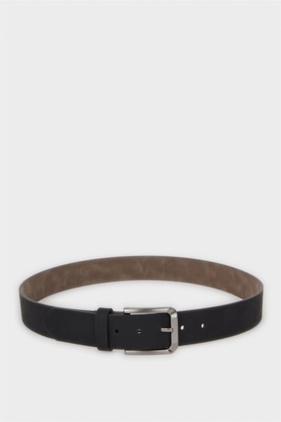 Man Rectangle Clasp Faux Leather