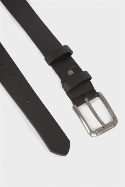 Man Rectangle Clasp Faux Leather