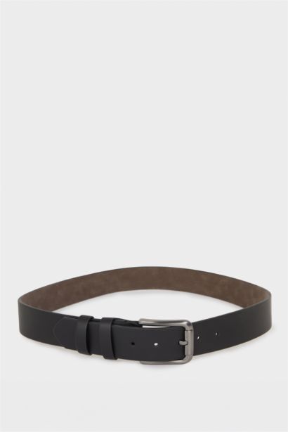 Man Rectangle Clasp Faux Leather