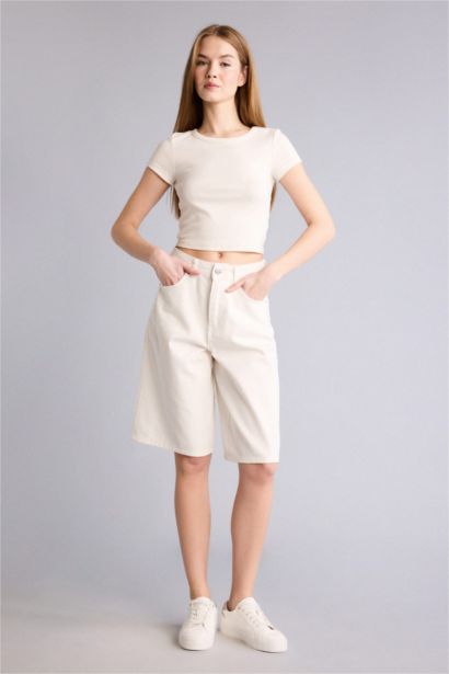 Gabardin Bermuda Şort