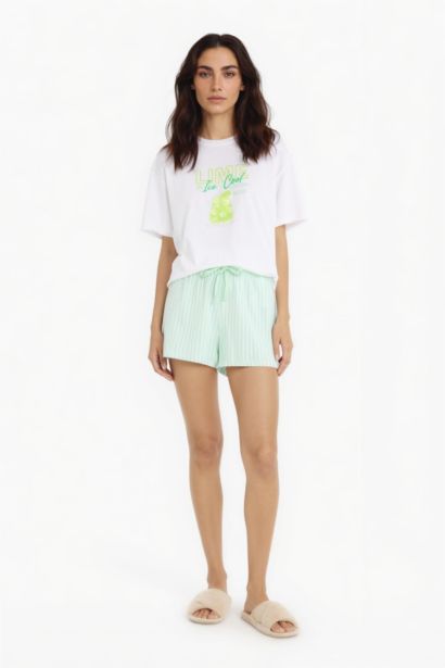 %100 Pamuk Regular Fıt Şort Pijama Altı