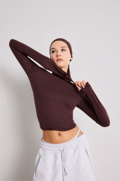 Fall in Love Modal Cashmere Soft Textured Turtleneck Top