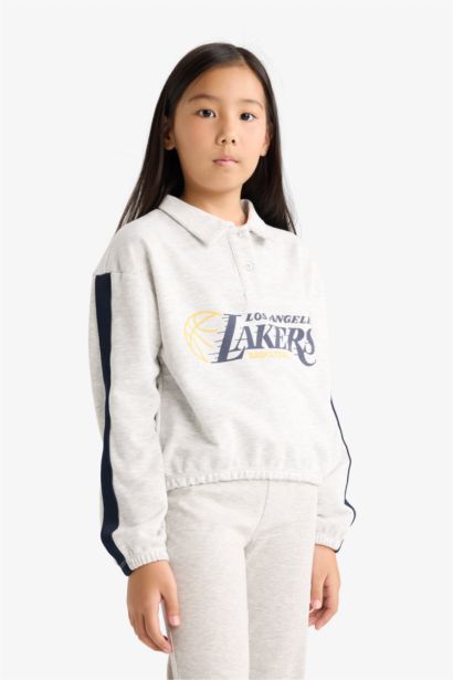 Girl NBA Los Angeles Lakers Relax Fit Polo Sweatshirt