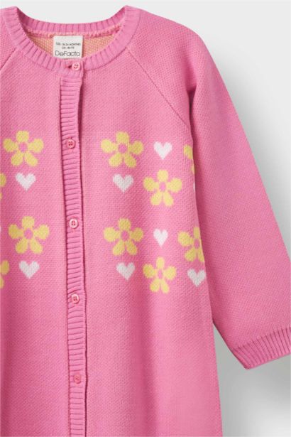 Knitwear Regular Fit Crew Neck Flower Jumpsuit