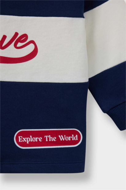 Baby Boy Shirt Collar Printed Sweatshirt