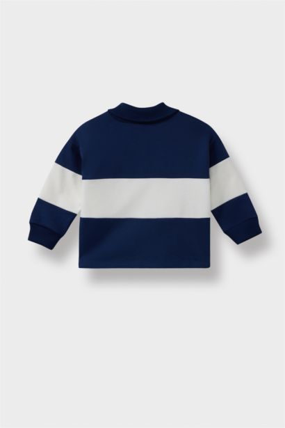 Baby Boy Shirt Collar Printed Sweatshirt