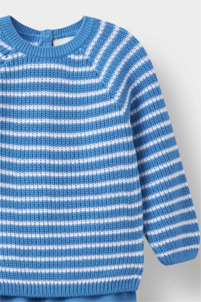 2 piece Regular Fit Crew Neck Striped Set