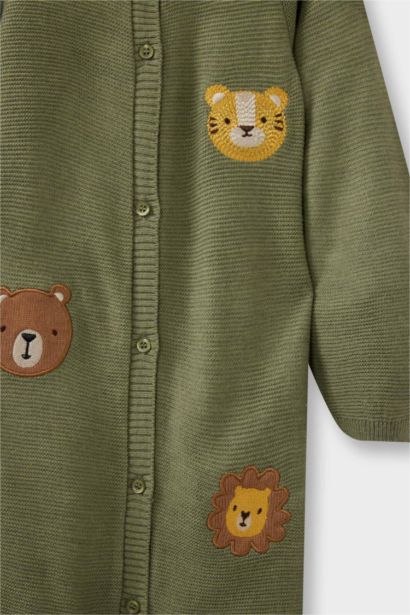 Knitwear Regular Fit Crew Neck Animal Jumpsuit