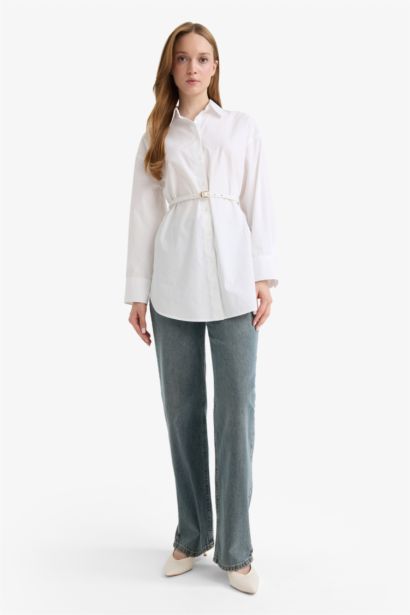 Regular Fit Poplin Long Sleeve Tunic