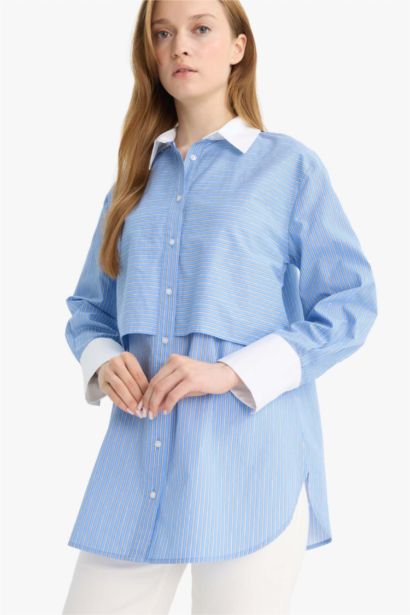 Relax Fit Poplin Long Sleeve Tunic