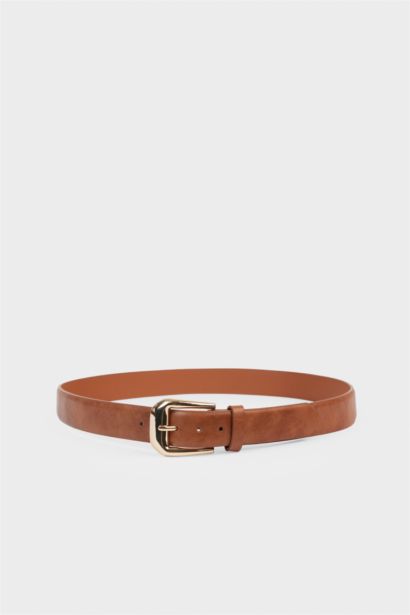 Ceinture en simili cuir avec grande boucle pour femme