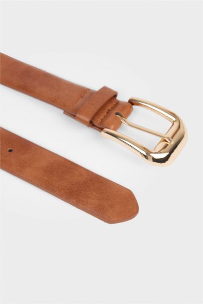 Ceinture en simili cuir avec grande boucle pour femme