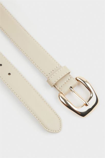 Ceinture en simili cuir avec grande boucle pour femme