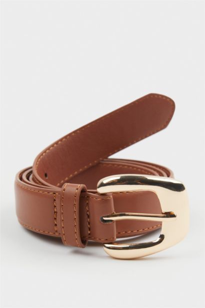 Kadın Büyük Toka Suni Deri Jean Kemeri