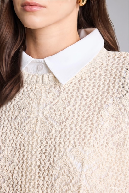 Sand Beige Knit Crew Neck Sleeveless Sweater