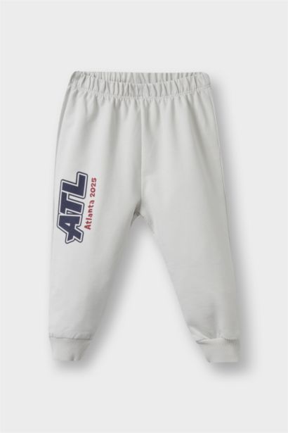 2'li Takım Okul Baskılı Sweatshirt Eşofman Altı Erkek Bebek