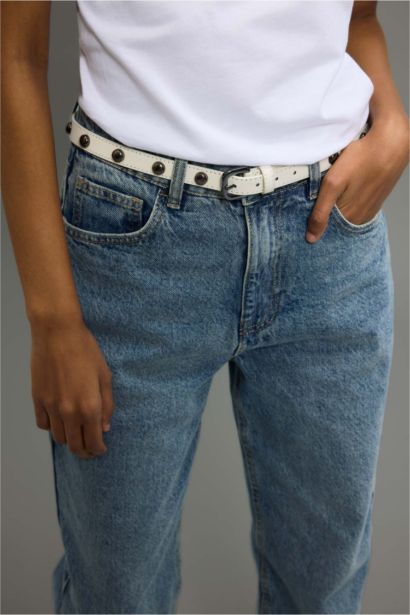 Woman 2 Piece Faux Leather Belt