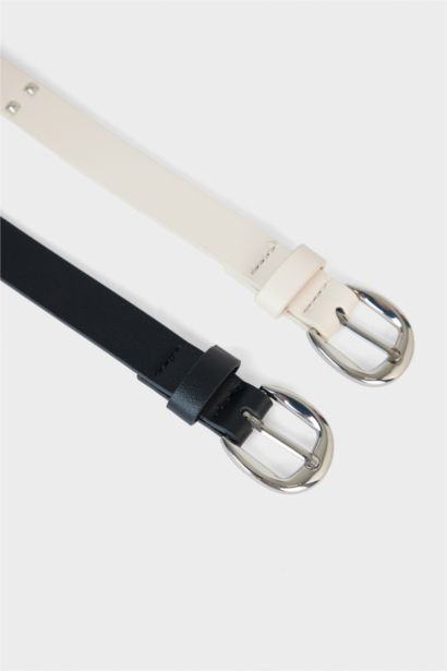 Lot de 2 Ceintures en simili cuir pour femme