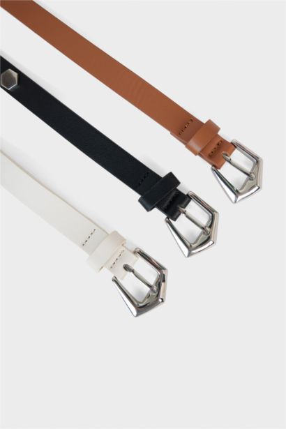 Lot de 3 Ceintures en simili cuir pour femme