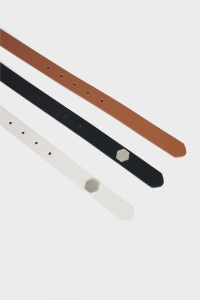 Lot de 3 Ceintures en simili cuir pour femme