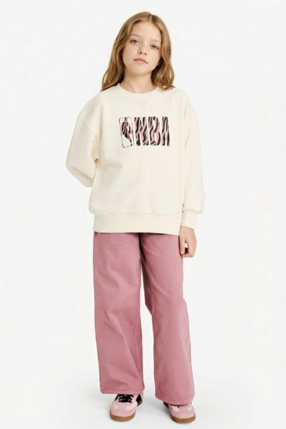 NBA Oversize Geniş Kalıp Bisiklet Yaka Sweatshirt Kız Çocuk