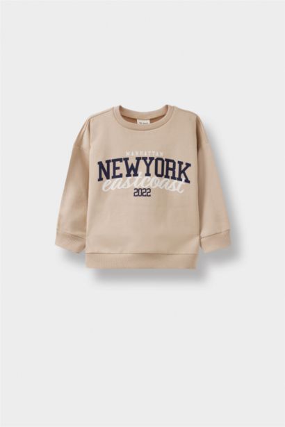 Baby Boy Crew Neck Printed 2 Piece Sweatshirt