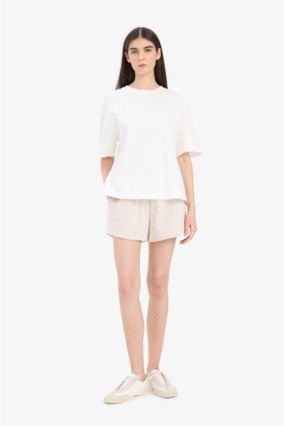 Relax Fit Elastic Waistband Lace Up Shorts