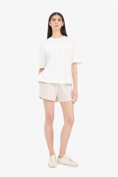 Relax Fit Elastic Waistband Lace Up Shorts