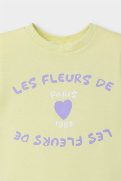 Girl Crew Neck Printed Short Sleeve T-Shirt