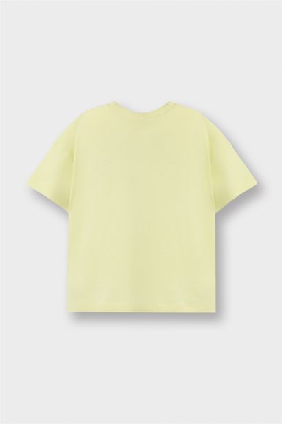 Girl Crew Neck Printed Short Sleeve T-Shirt
